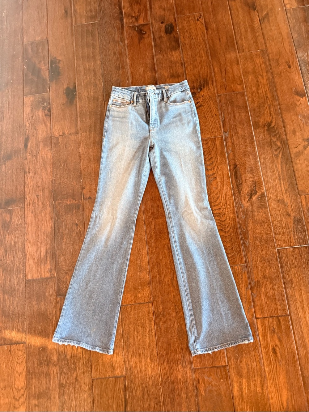Good American Light Blue High-Rise Flare Jeans